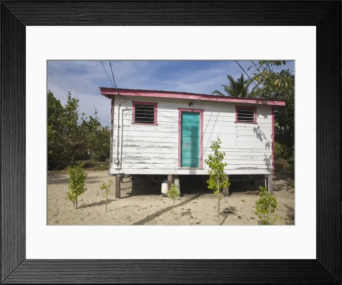 Framed Print : Wooden house, Placencia, Belize, Central America Framed Print : Wooden house, Placencia, Belize, Central America