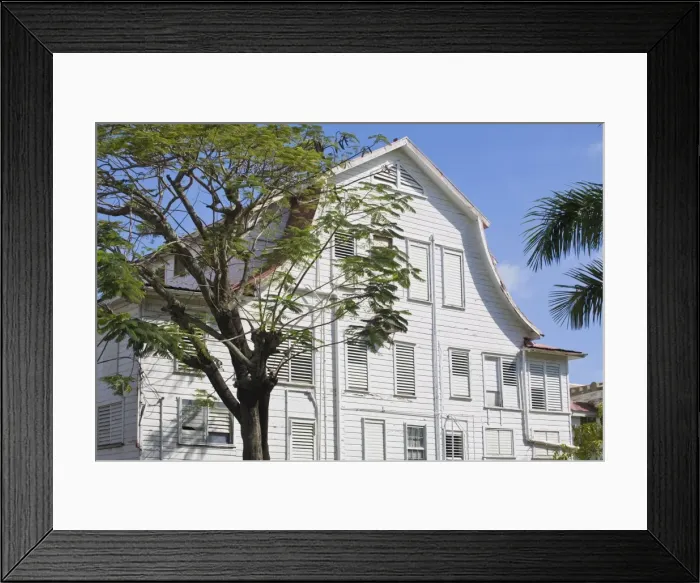 Framed Print : Wooden colonial house, Fort George District, Belize City, Belize, Centrla America Framed Print : Wooden colonial house, Fort George District, Belize City, Belize, Centrla America