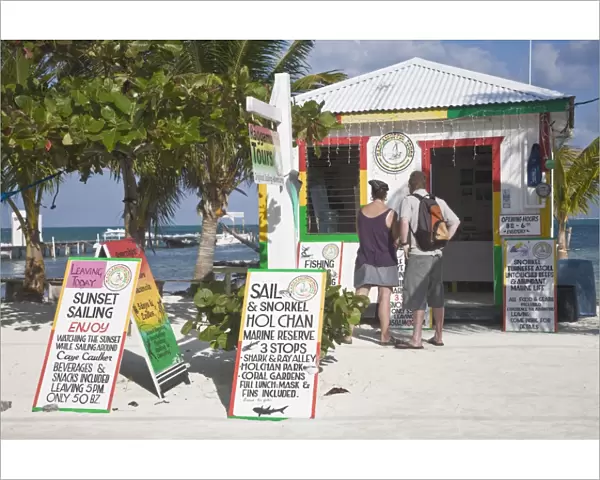 Raggamuffin Tours office on beach, Caye Caulker, Belize, Central America