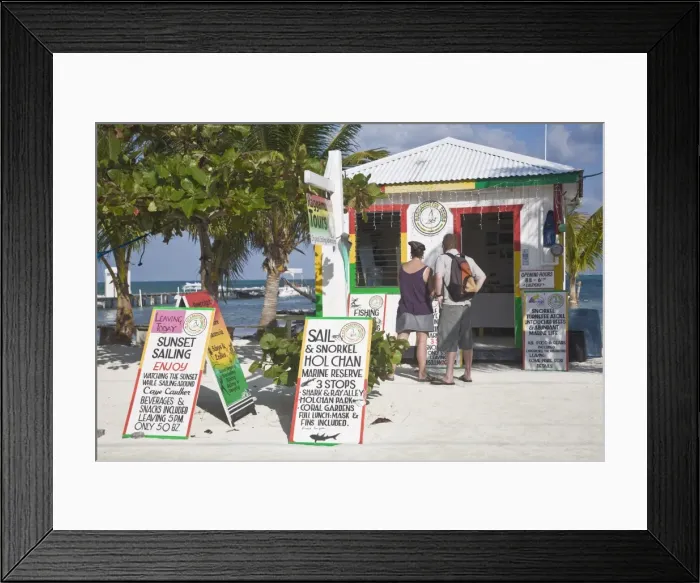 Framed Print : Raggamuffin Tours office on beach, Caye Caulker, Belize, Central America Framed Print : Raggamuffin Tours office on beach, Caye Caulker, Belize, Central America