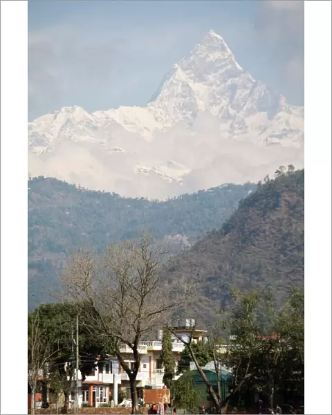 Machapuchhare mountain, Pokhara, Nepal, Asia