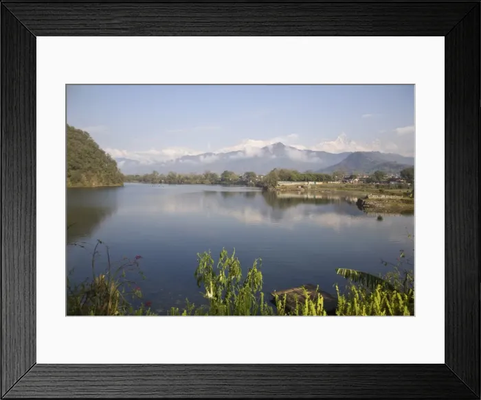 Framed Print : Annapurna range reflecting in Fewa (Phewa) Lake at dawn, Pokhara, Nepal, Asia Framed Print : Annapurna range reflecting in Fewa (Phewa) Lake at dawn, Pokhara, Nepal, Asia