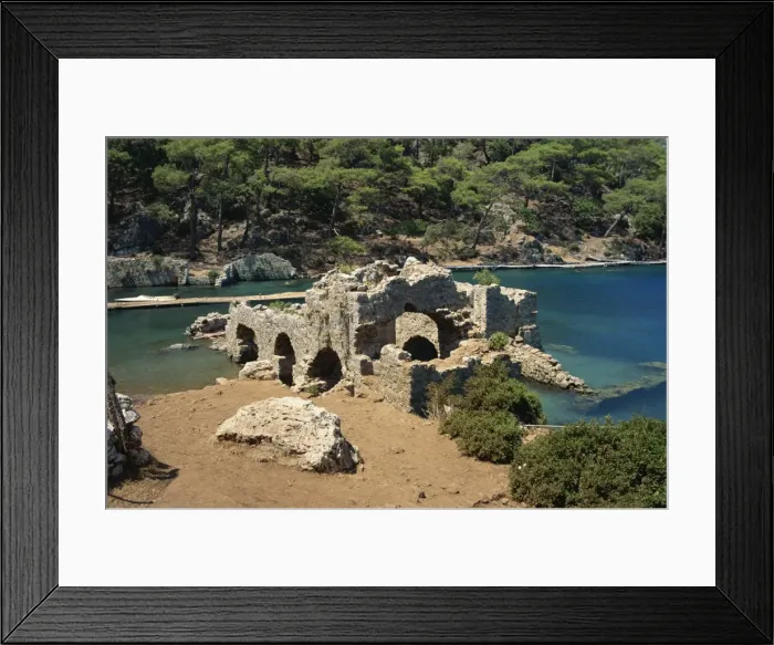 Framed Print : Roman bath dating from 40BC, known as Cleopatras Bath, near Fethiye Framed Print : Roman bath dating from 40BC, known as Cleopatras Bath, near Fethiye