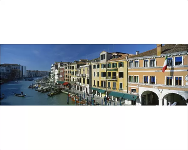 View along Grand Canal from Rialto Bridge, Venice, UNESCO World Heritage Site