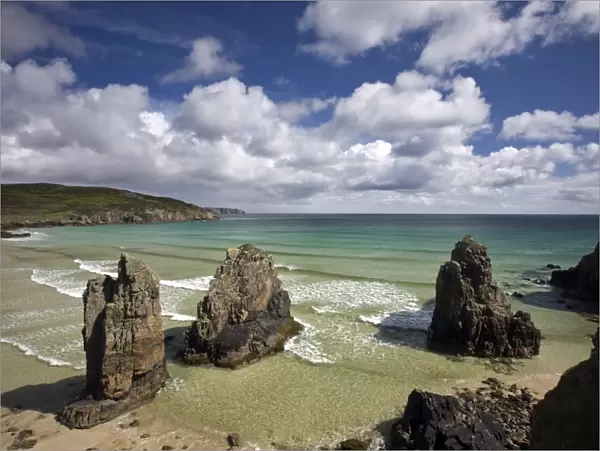 Sea stacks on Garry Beach, Tolsta, Isle of Lewis, Outer Hebrides, Scotland