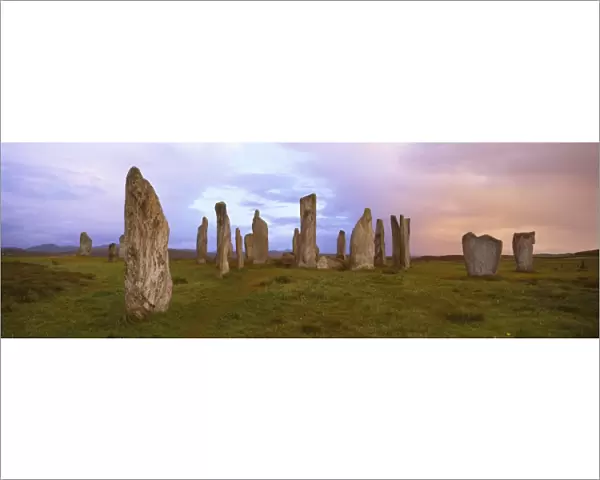 Stone circle at dawn, Callanish, near Carloway, Isle of Lewis, Outer Hebrides