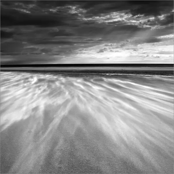 Sand blowing across the beach, Alnmouth, Alnwick, Northumberland, England