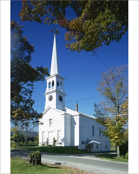 The white church at Peacham in Vermont, New England, United States of America