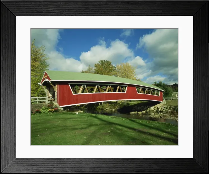 Framed Print : Covered bridge at Conway, New Hampshire, New England, United States of America Framed Print : Covered bridge at Conway, New Hampshire, New England, United States of America