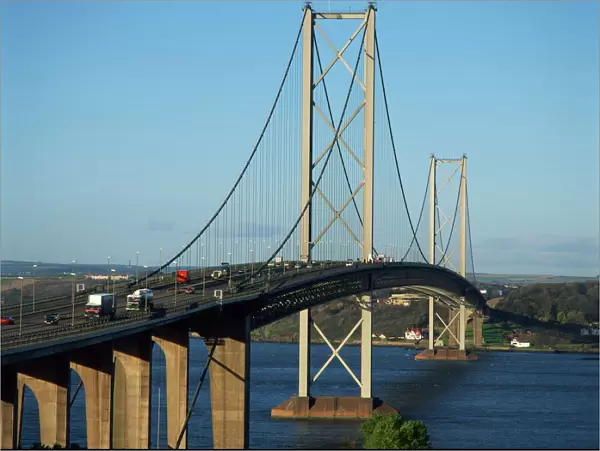 The Forth Road Bridge, built in 1964, Firth of Forth, Scotland, United Kingdom, Europe