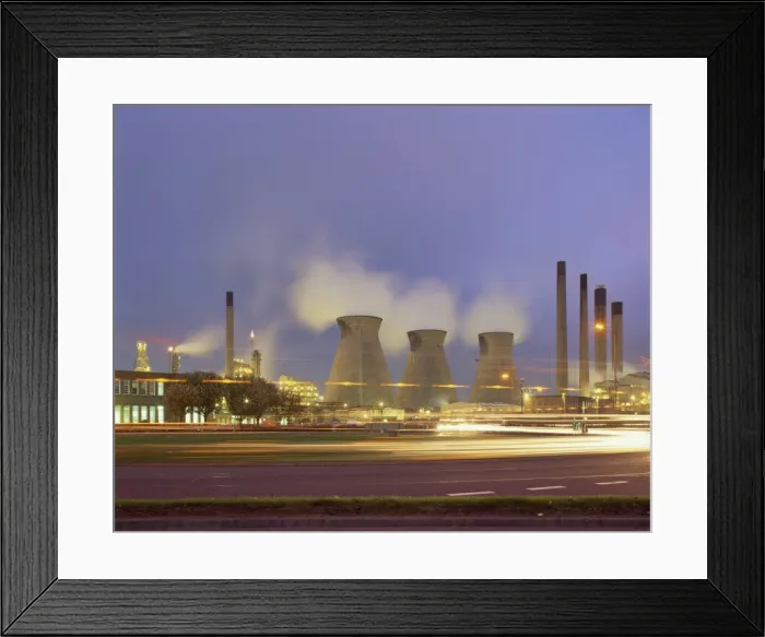 Framed Print : Grangemouth petro-chemical plant illuminated at dusk, Scotland, United Kingdom, Europe Framed Print : Grangemouth petro-chemical plant illuminated at dusk, Scotland, United Kingdom, Europe