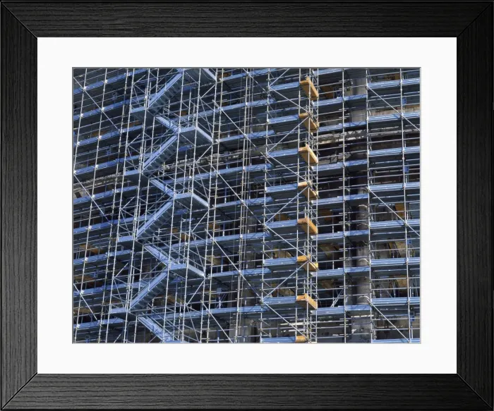 Framed Print : Large scaffolding facade