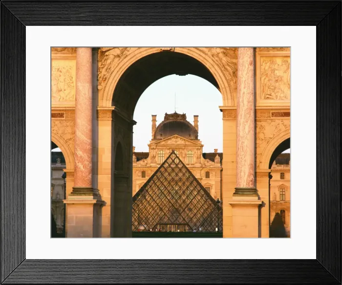Framed Print : The Pyramide and Palais du Louvre seen through the Arc de Triomphe du Carousel Framed Print : The Pyramide and Palais du Louvre seen through the Arc de Triomphe du Carousel