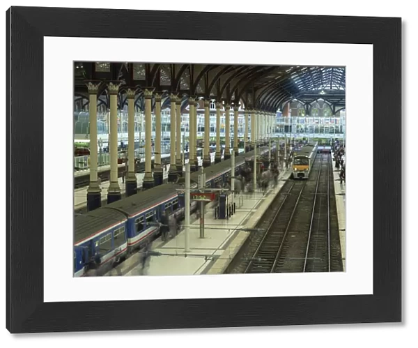 Trains and platforms at Liverpool Street station, London, England, United Kingdom, Europe
