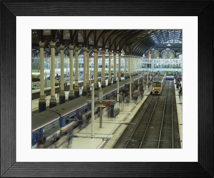 Framed Print : Trains and platforms at Liverpool Street station, London, England, United Kingdom, Europe Framed Print : Trains and platforms at Liverpool Street station, London, England, United Kingdom, Europe