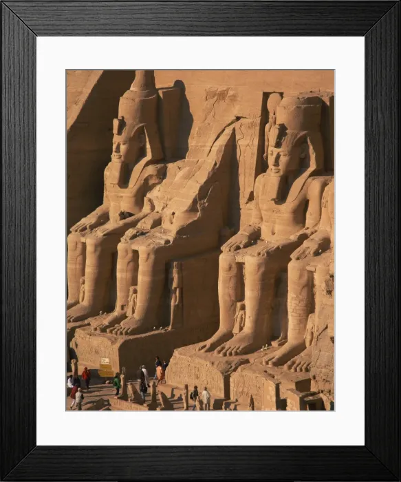 Framed Print : Aerial view over the colossi of Ramses II, Temple of Re-Herakhte, built for Ramses II