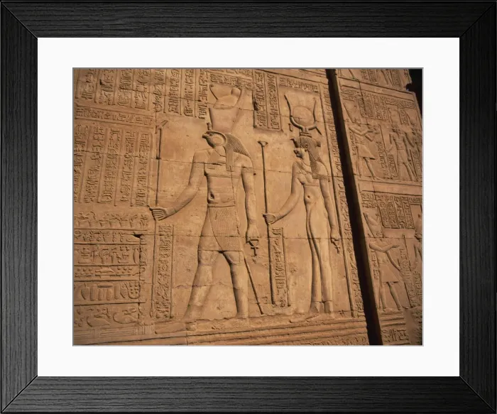 Framed Print : Detail of relief carving including hieroglyphics, Kom Ombo, Egypt, North Africa Framed Print : Detail of relief carving including hieroglyphics, Kom Ombo, Egypt, North Africa