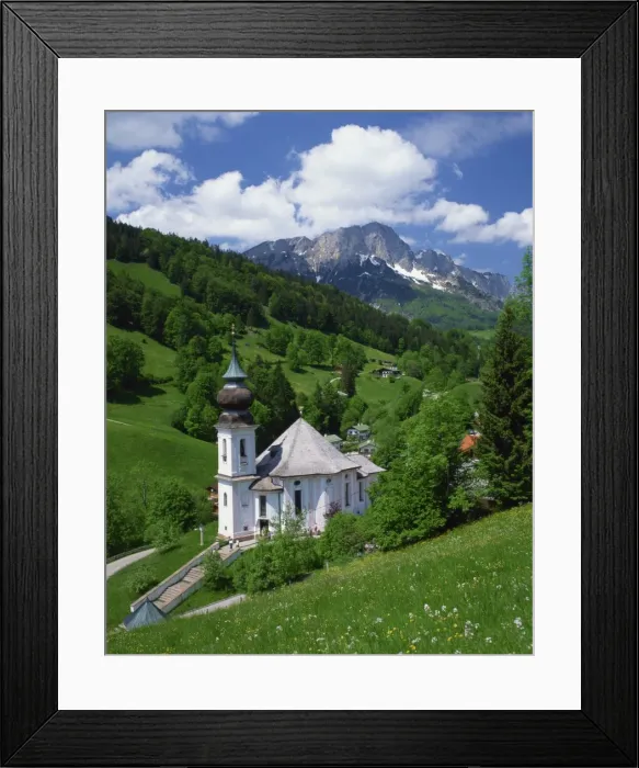 Framed Print : The onion dome church at Maria Gern, Austria, Europe