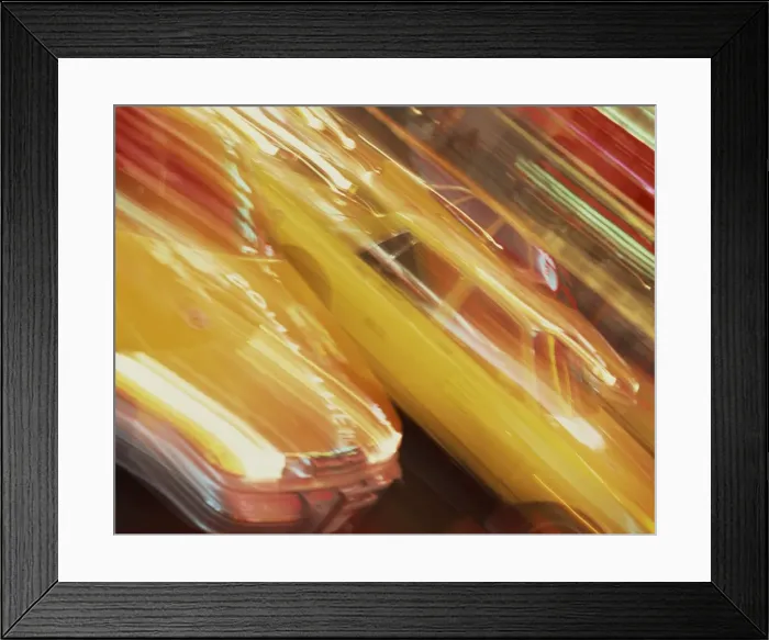 Framed Print : Blurred yellow cabs, New York, United States of America, North America Framed Print : Blurred yellow cabs, New York, United States of America, North America