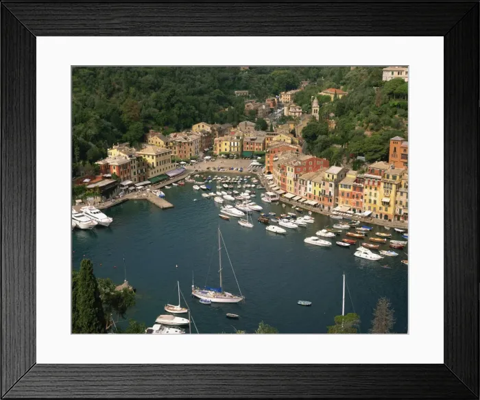 Framed Print : Moored boats in the harbour of Portofino, Liguria, Italy, Europe Framed Print : Moored boats in the harbour of Portofino, Liguria, Italy, Europe