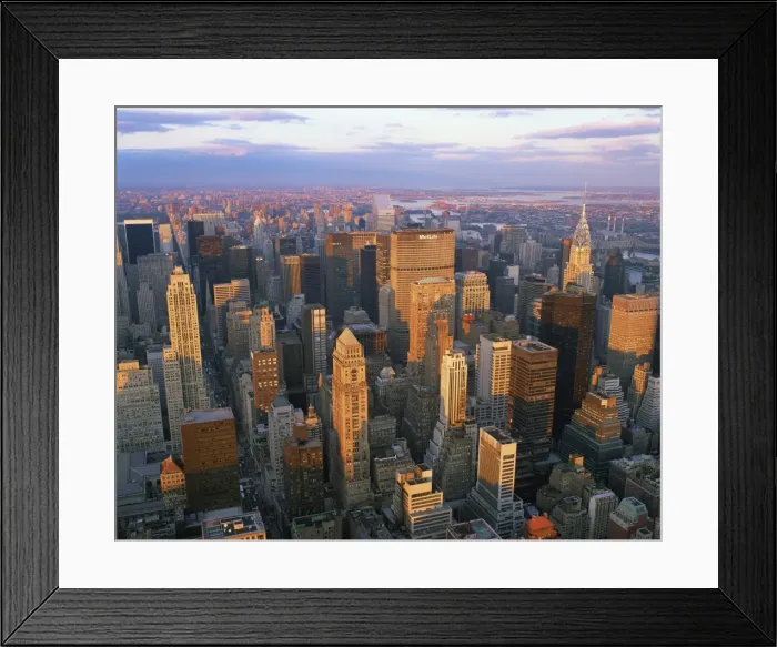 Framed Print : Low level aerial view of Uptown skyline taken from the Empire State Building in New York Framed Print : Low level aerial view of Uptown skyline taken from the Empire State Building in New York