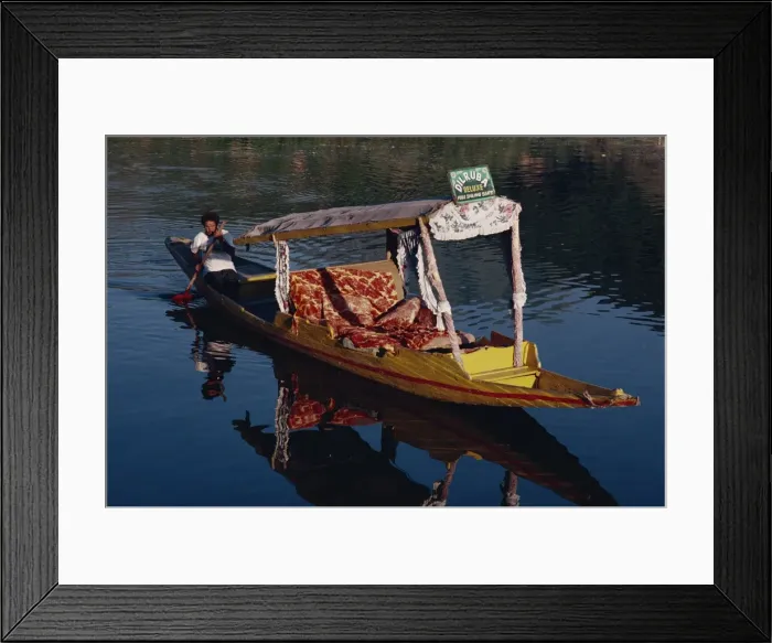 Framed Print : Deluxe shikara, Dal Lake, Kashmir, India, Asia Framed Print : Deluxe shikara, Dal Lake, Kashmir, India, Asia