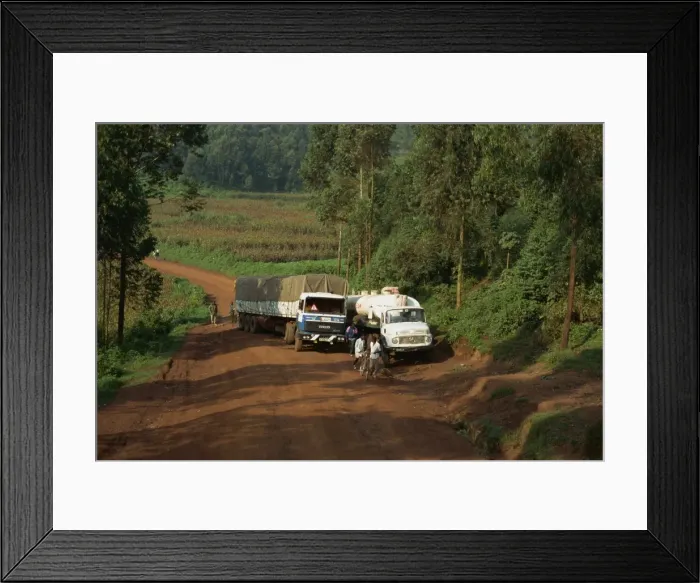 Framed Print : World Food Program truck in transit from Rwanda, near Kisoro, Uganda, East Africa, Africa Framed Print : World Food Program truck in transit from Rwanda, near Kisoro, Uganda, East Africa, Africa
