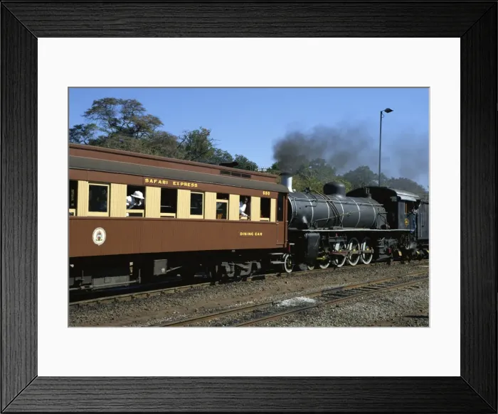 Framed Print : Steam train at railway station, Victoria Falls, Zimbabwe, Africa Framed Print : Steam train at railway station, Victoria Falls, Zimbabwe, Africa