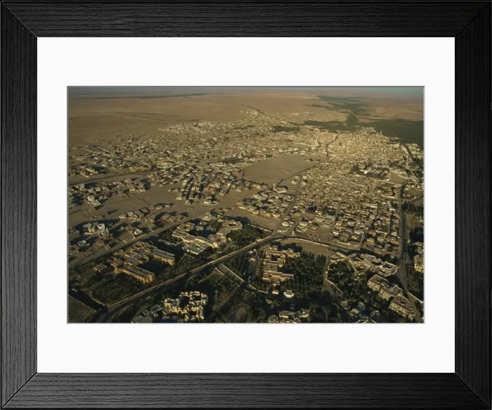 Framed Print : Aerial view from a balloon of the oasis town of Tozeur, Tunisia, North Africa, Africa Framed Print : Aerial view from a balloon of the oasis town of Tozeur, Tunisia, North Africa, Africa