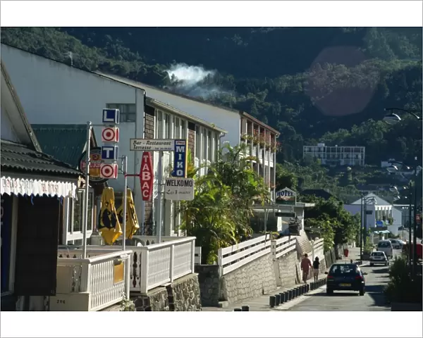 Rue de Pere Boiteau, the main street, Cilaos, Reunion, Africa