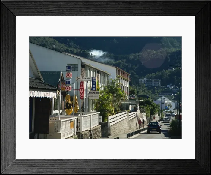 Framed Print : Rue de Pere Boiteau, the main street, Cilaos, Reunion, Africa Framed Print : Rue de Pere Boiteau, the main street, Cilaos, Reunion, Africa