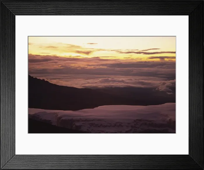 Framed Print : Glacier at sunrise on summit of Kibo, 5895m, Kilimanjaro National Park Framed Print : Glacier at sunrise on summit of Kibo, 5895m, Kilimanjaro National Park