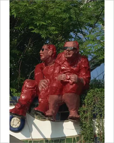 Tourists sculpture, Vietnna, Austria, Europe