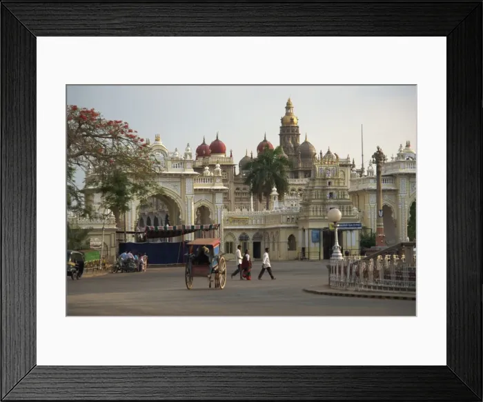 Framed Print : Palace and New Statue Circle, Mysore, Karnataka state, India, Asia Framed Print : Palace and New Statue Circle, Mysore, Karnataka state, India, Asia