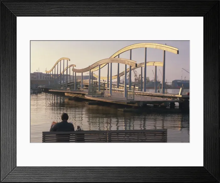 Framed Print : Rambla de Mar, swing bridge, Port Vell, Barcelona, Catalonia, Spain, Europe Framed Print : Rambla de Mar, swing bridge, Port Vell, Barcelona, Catalonia, Spain, Europe
