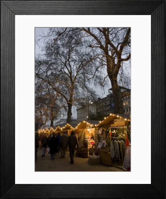 Framed Print : Christmas Market outside the Natural History Museum, London, England, United Kingdom Framed Print : Christmas Market outside the Natural History Museum, London, England, United Kingdom