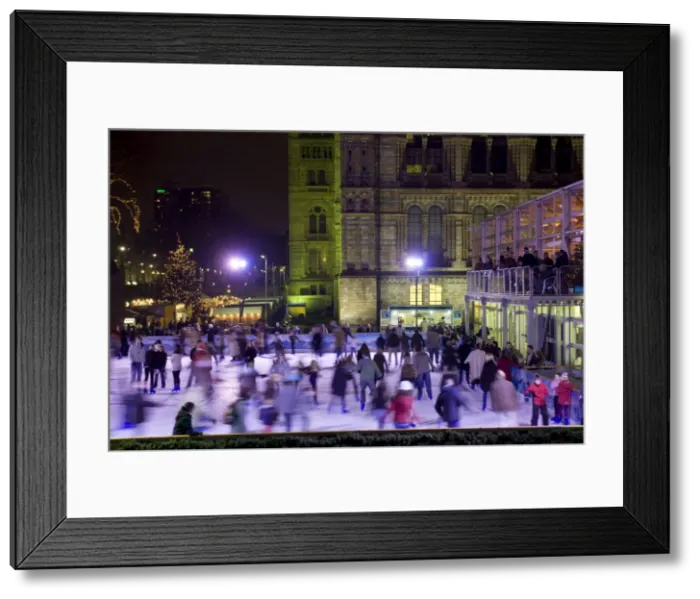 Framed Print : Ice skating outside the Natural History Museum, London, England, United Kingdom, Europe Framed Print : Ice skating outside the Natural History Museum, London, England, United Kingdom, Europe