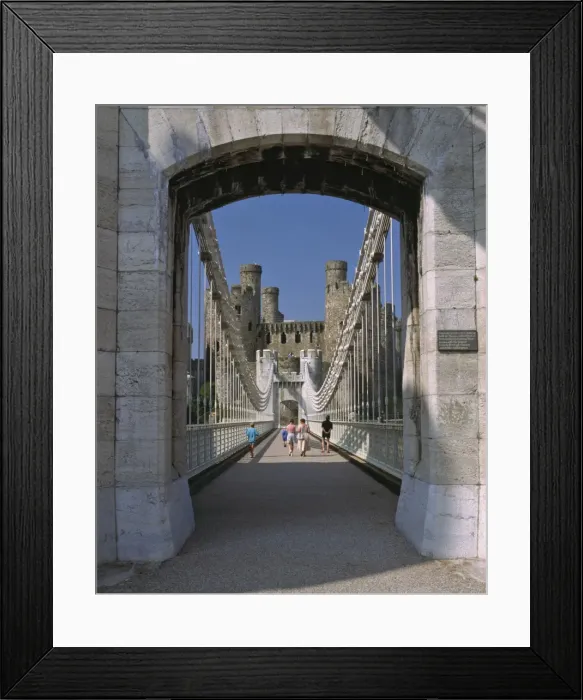 Framed Print : Telford Suspension Bridge, opened in 1826, leading to Conwy Castle, UNESCO World Heritage Site Framed Print : Telford Suspension Bridge, opened in 1826, leading to Conwy Castle, UNESCO World Heritage Site