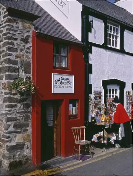 The smallest house in Britain, on the quayside at Conwy, the front measures 1