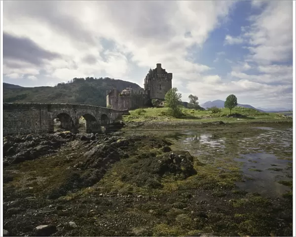 Eilean Donan Castle, built on a small island at the meeting point of Lochs Duich