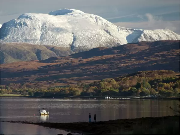 Ben Nevis range, seen from Loch Eil, Grampians, western Scotland, United Kingdom, Europe