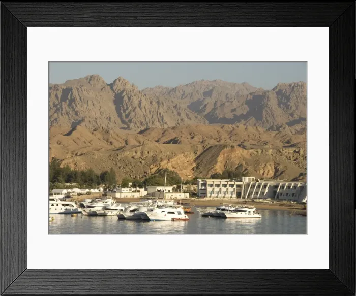 Framed Print : Port and marina in front of barren mountains, Sharm el Sheik, Sinai Peninsula Framed Print : Port and marina in front of barren mountains, Sharm el Sheik, Sinai Peninsula