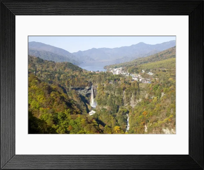 Framed Print : Chuzenji Lake and Kegon Falls, 97m high, Nikko, Honshu, Japan Framed Print : Chuzenji Lake and Kegon Falls, 97m high, Nikko, Honshu, Japan