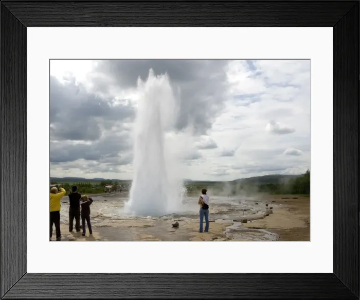 Framed Print : Strokkur geyser in eruption, Geysir geothermal basin, southwest area, Iceland Framed Print : Strokkur geyser in eruption, Geysir geothermal basin, southwest area, Iceland