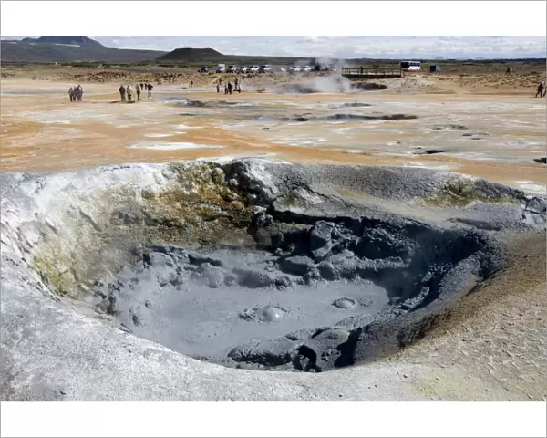 Boiling mud pool, Namafjall geothermal area, near Lake Myvatn, northeast area