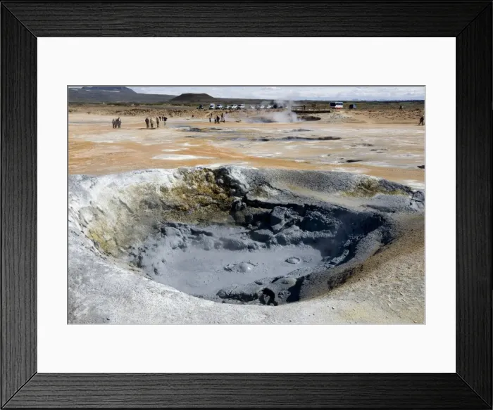 Framed Print : Boiling mud pool, Namafjall geothermal area, near Lake Myvatn, northeast area Framed Print : Boiling mud pool, Namafjall geothermal area, near Lake Myvatn, northeast area