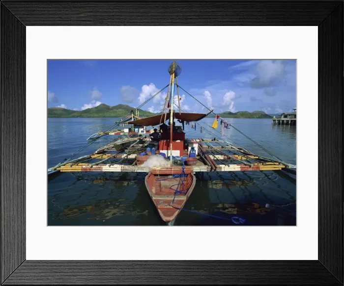 Framed Print : Fishing banca (outrigger boat), Coron, Basuanga Island, Palawan, Philippines Framed Print : Fishing banca (outrigger boat), Coron, Basuanga Island, Palawan, Philippines