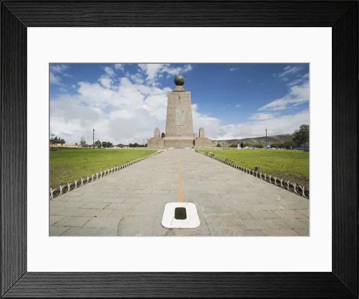Framed Print : West side of the 30m pyramidal monument marking the equator, first identified in this district by Charles Marie de la Condamine in 1736, La Mitad del Mundo, San Antonio, Pichincha Province, Ecuador Framed Print : West side of the 30m pyramidal monument marking the equator, first identified in this district by Charles Marie de la Condamine in 1736, La Mitad del Mundo, San Antonio, Pichincha Province, Ecuador