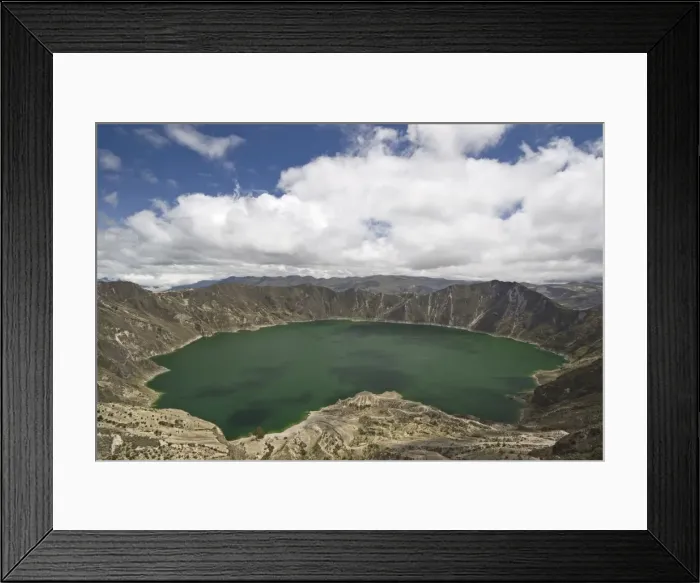 Framed Print : Laguna Quilatoa, famous volcanic crater with 250m deep green lake of alkaline water