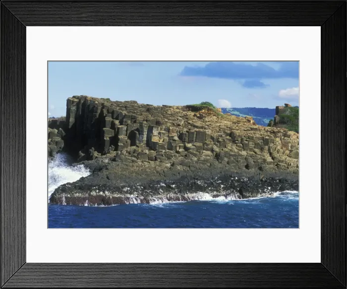 Framed Print : Columnar structures, created during cooling of basalt lava, near Bombo Beach Framed Print : Columnar structures, created during cooling of basalt lava, near Bombo Beach